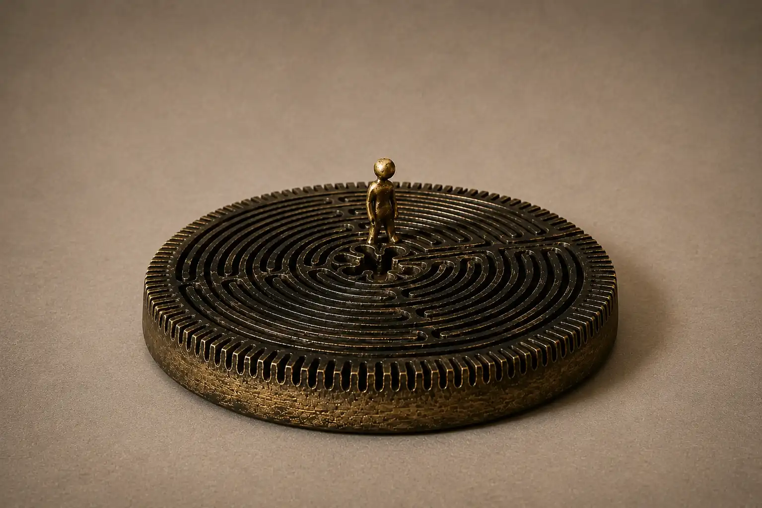 Labyrinthe de Chartres en grès patiné — Marie-Noëlle Tessier