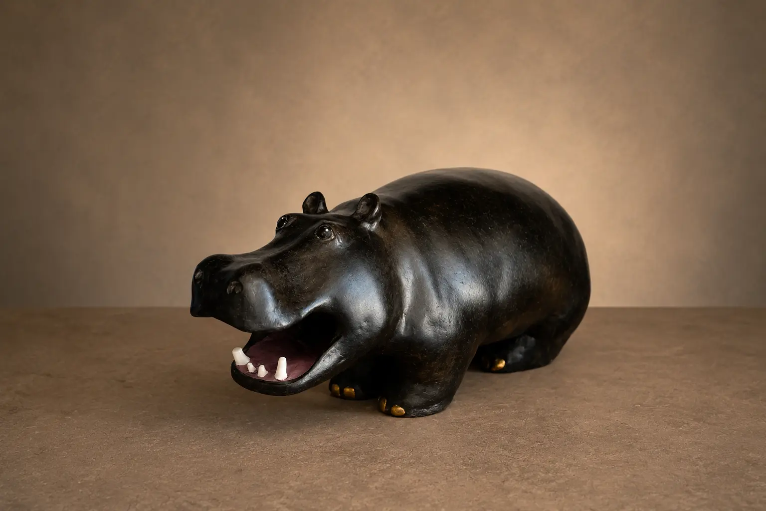 Sculpture en grès avec patine et dorure — Marie-Noëlle Tessier