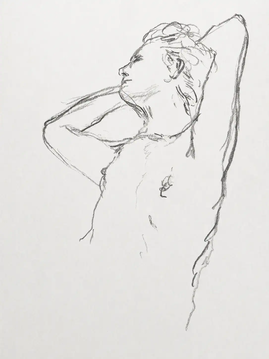 Croquis de posture sur modèle vivant, Aurora, étude complémentaire — Marie-Noëlle Tessier