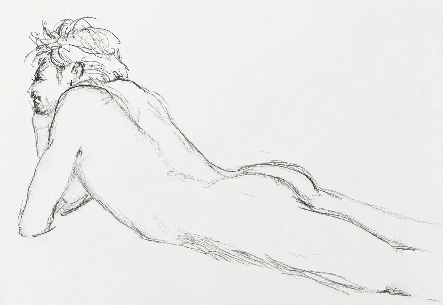 Croquis de posture sur modèle vivant, Robin, étude complémentaire — Marie-Noëlle Tessier