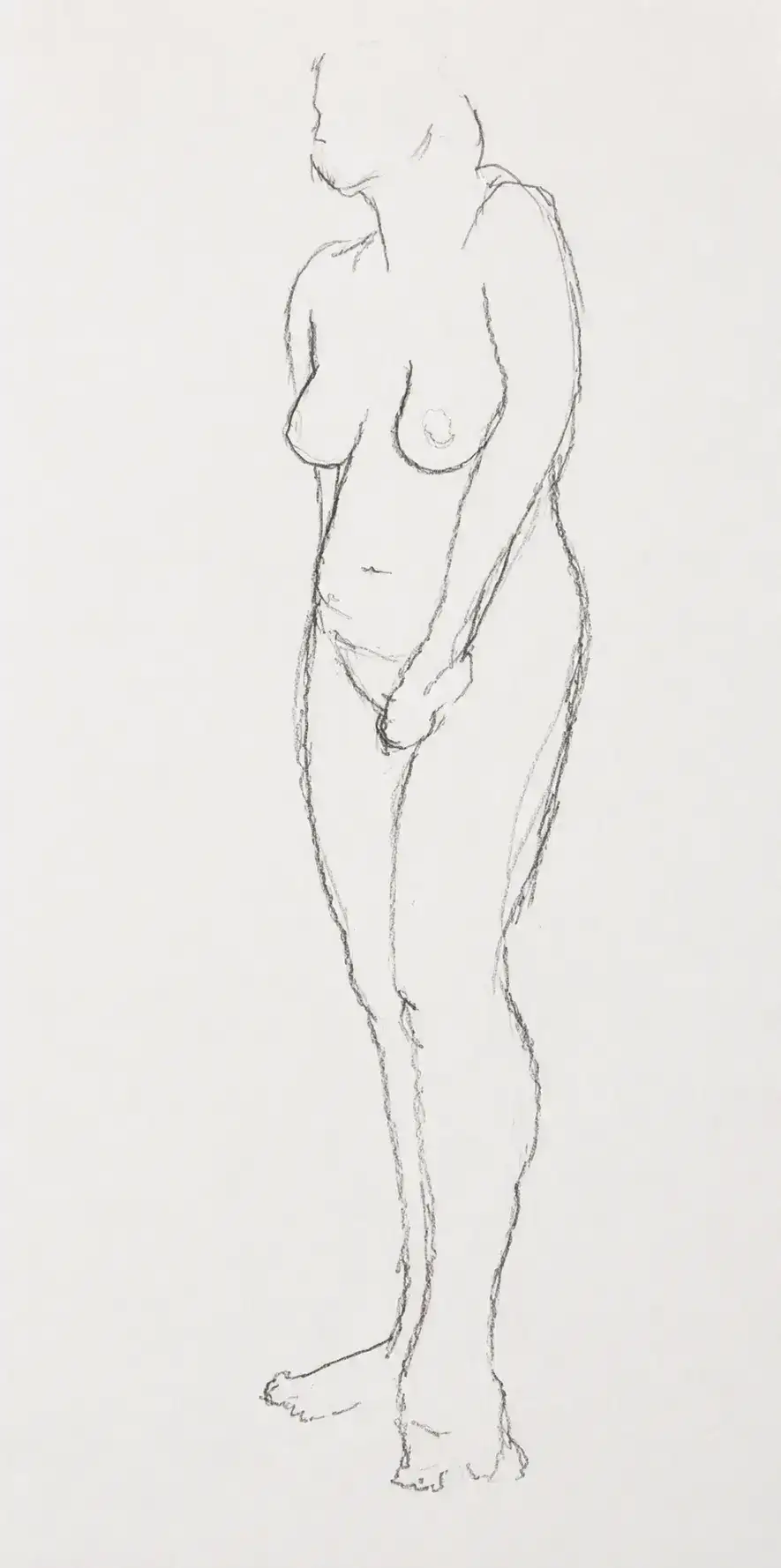 Croquis de posture debout sur modèle vivant — Marie-Noëlle Tessier
